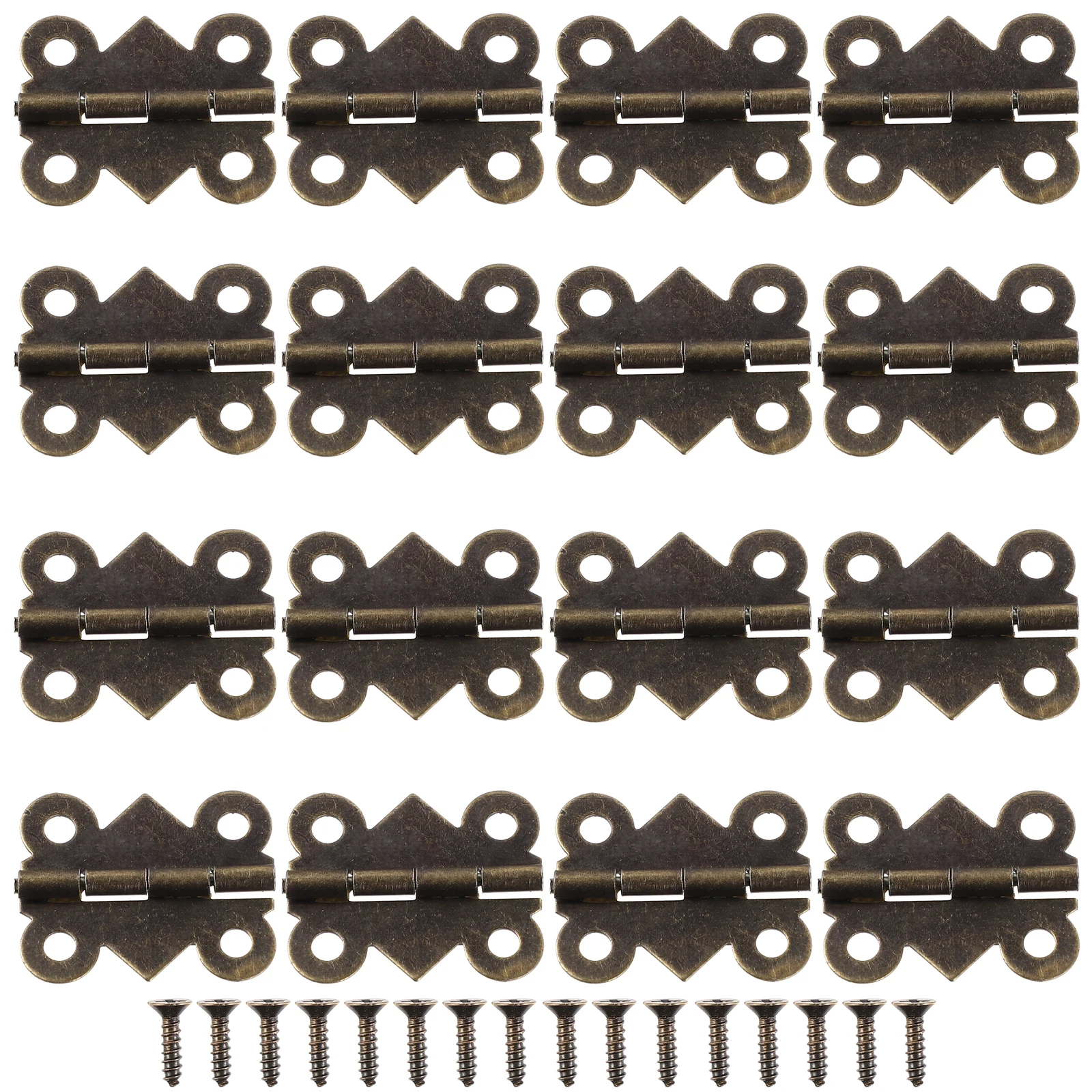 

48pcs Retro Design Jewelry Box Hinge Wooden Cabinet Diy Accessories Bronze Engraving Furniture Hinges For Wardrobe Bookcase Shoe