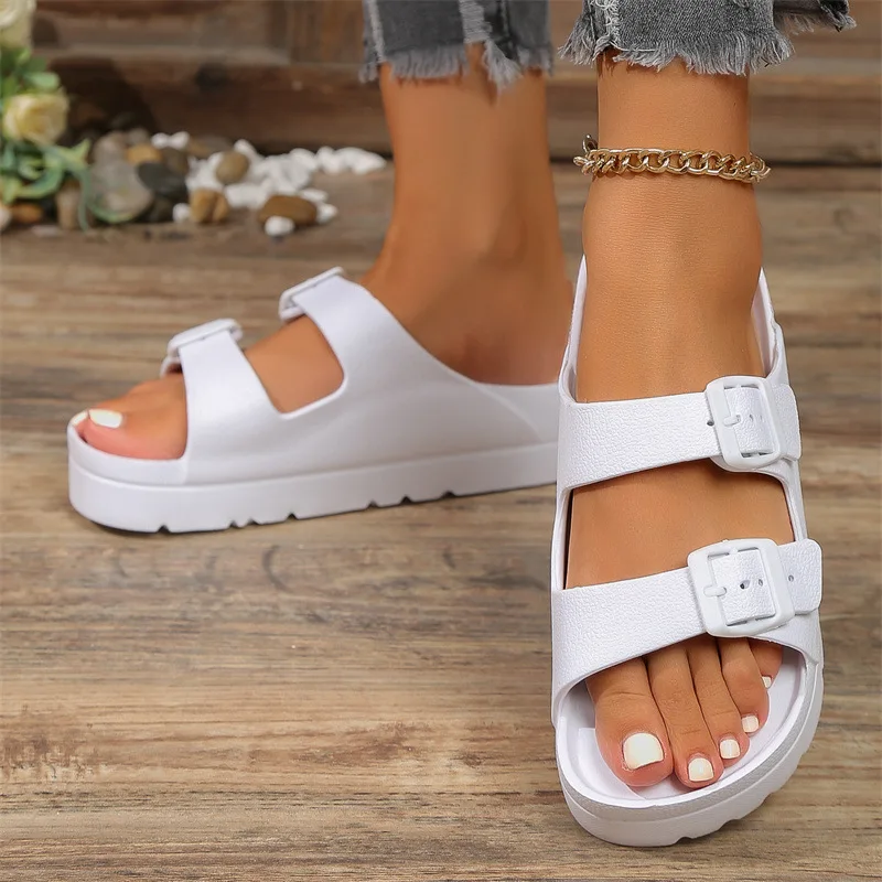 fashion Women Slippers Platform Beach Shoes Girl Outdoor Slides EVA flip flops For Home Shoes buckle Soft Thick Sole Sandals