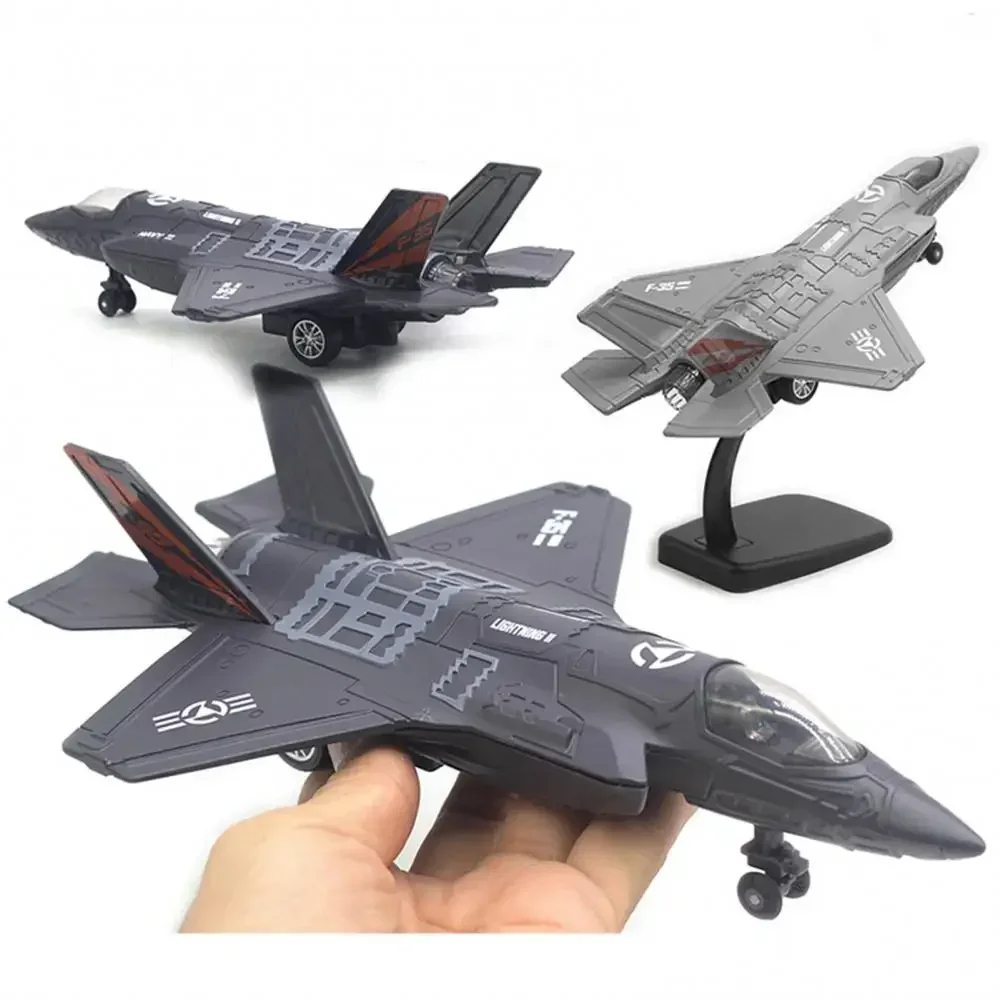 

Alloy Large Pull Back F-35 Fighter Aircraft Model Music LED Airplane Toy Gift