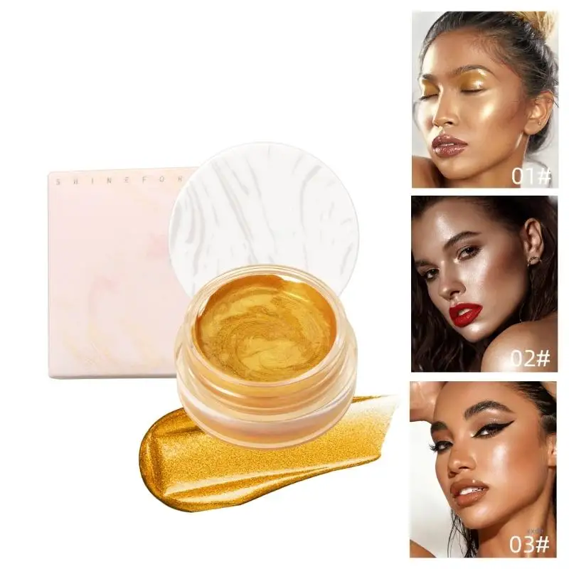 Champagne Highlighter Cream Eyeshadow Lip Gloss Face Body Highlight Brighten Makeup for Woman Girls