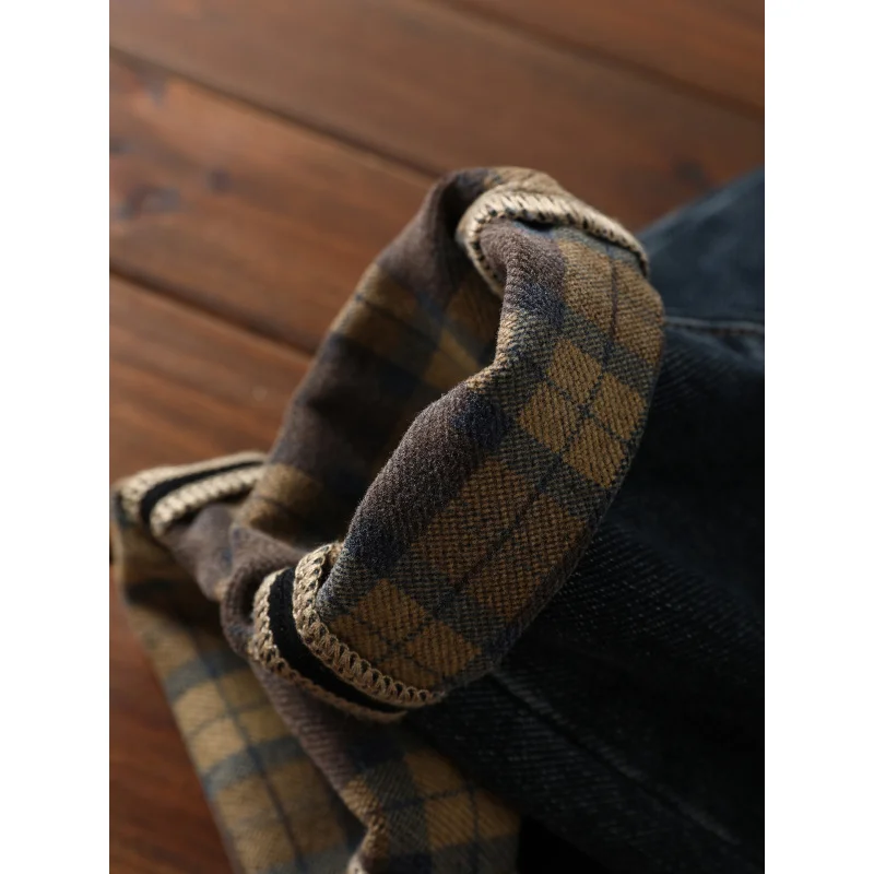 

Зимние флисовые джинсы, мужские утолщенные теплые брюки, эластичные модные модные повседневные мужские брюки с принтом высокого класса