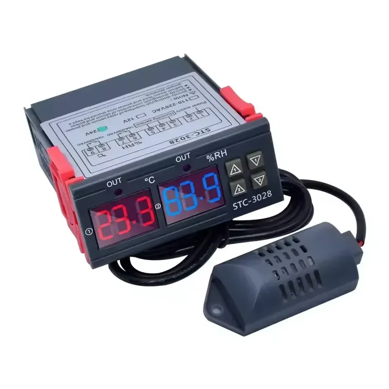STC-3028 Plastic Temperature and Humidity Sensor Incubator Controller LCD Thermometer ODM 110V/220V