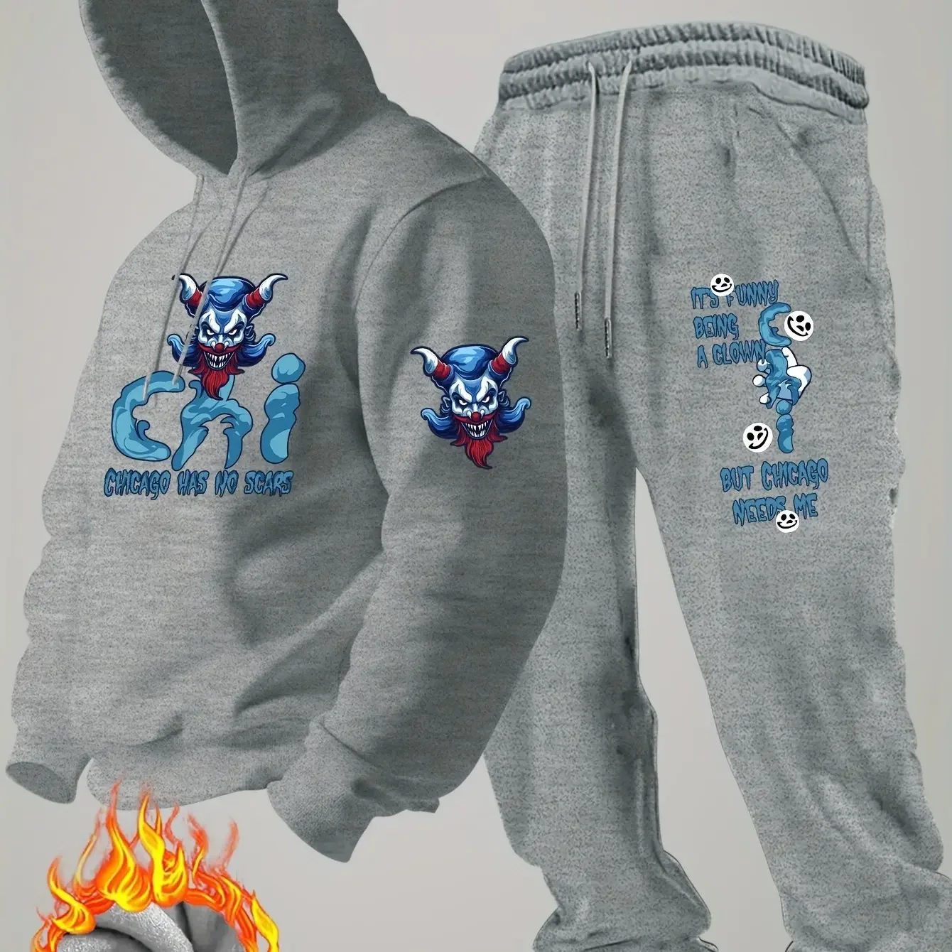2026 letter printed sportswear set men's hooded sweatshirt long pants set spring and autumn winter warm suit view 4