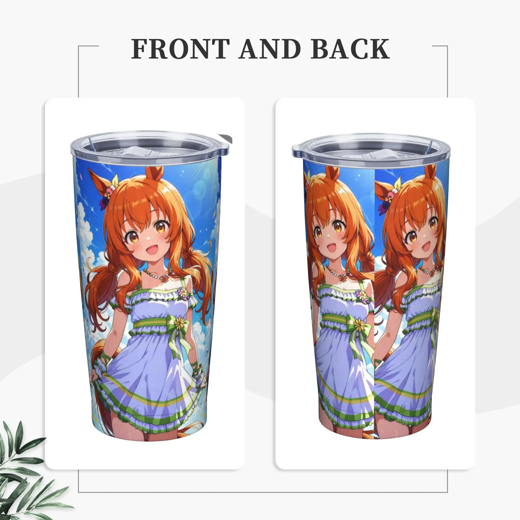 Stainless Steel Tumbler Umamusume Pretty Derby Mayano Top Gun Thermal Cups  Leakproof Cold Drink Mugs Cup Travelist Water Bottle