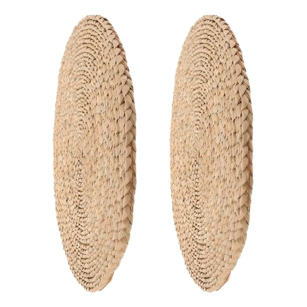 

2 Pcs Straw Seat Cushion Round Floor Pillow Japanese Sitting Stool Khaki Seat Cushion Furniture Meditation Yoga Pad