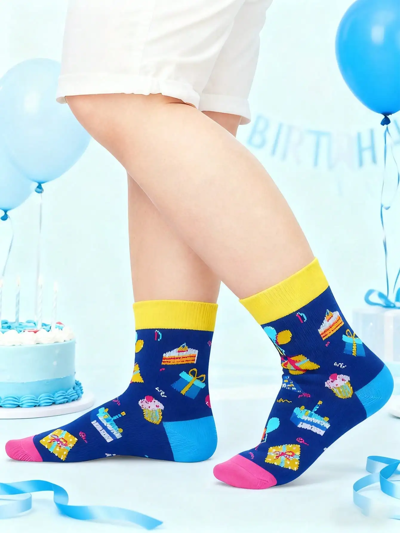 

1 пара носков: идеальный подарок на 5-й день рождения — эксклюзивные носки для 5-летних мальчиков и девочек, удобный стиль до середины икры