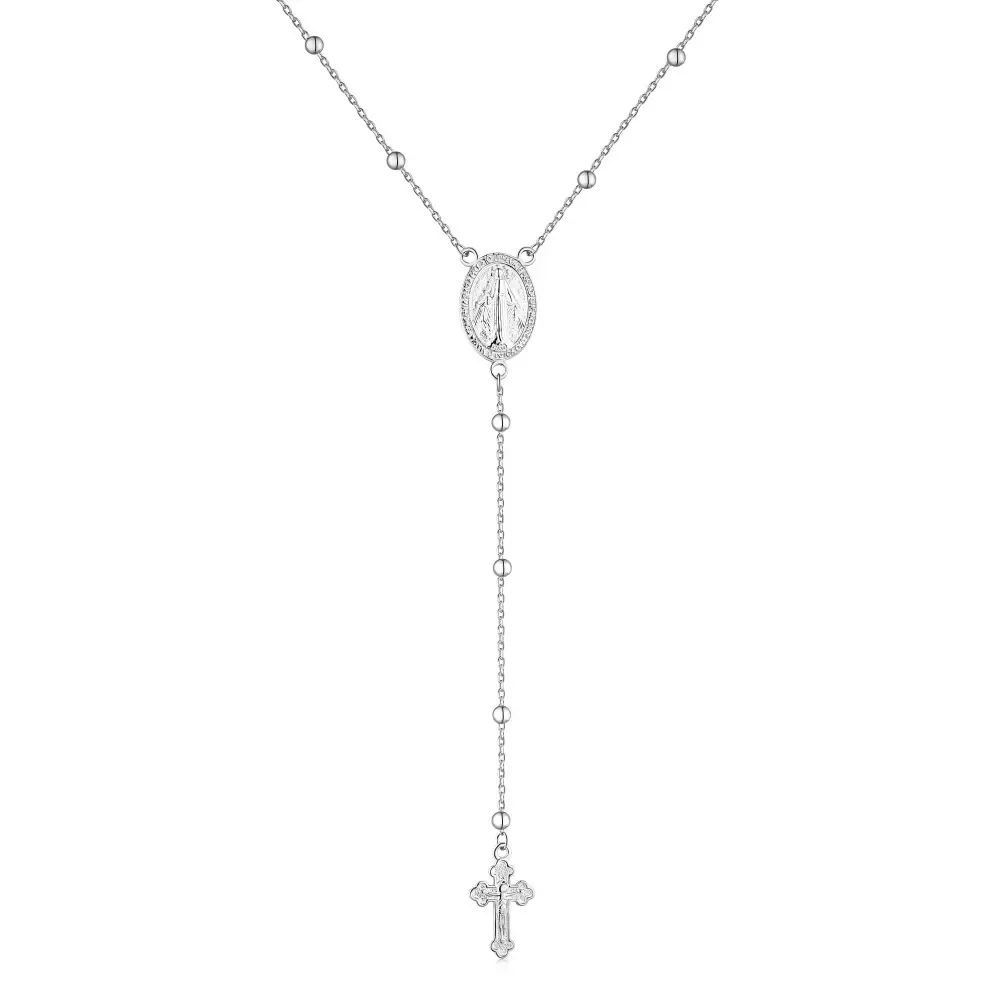 

European and American Cross-border 925 Silver Necklace Women's Cross Pendant with Personalized Punk Style Mix and Match Design