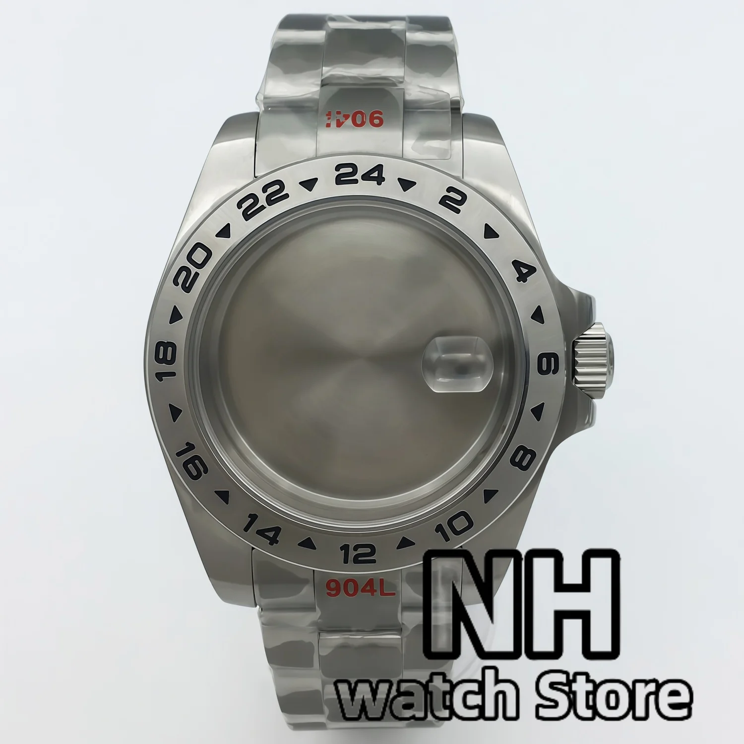 NH 40mm Explorer 2 watch case Solid bezel Sapphire Glass For NH34 NH35 NH36 ETA2824 PT5000 Miyota DG2813 3804 Ronda 515 Movement
