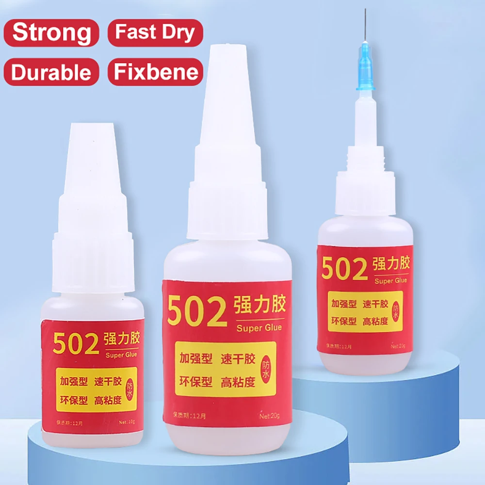 Powerful Super Glue Extra Strong Universal Instant Adhesive Cyanoacrylate 502 Metal Stone Glass Leather Wood Plastic Model Bond