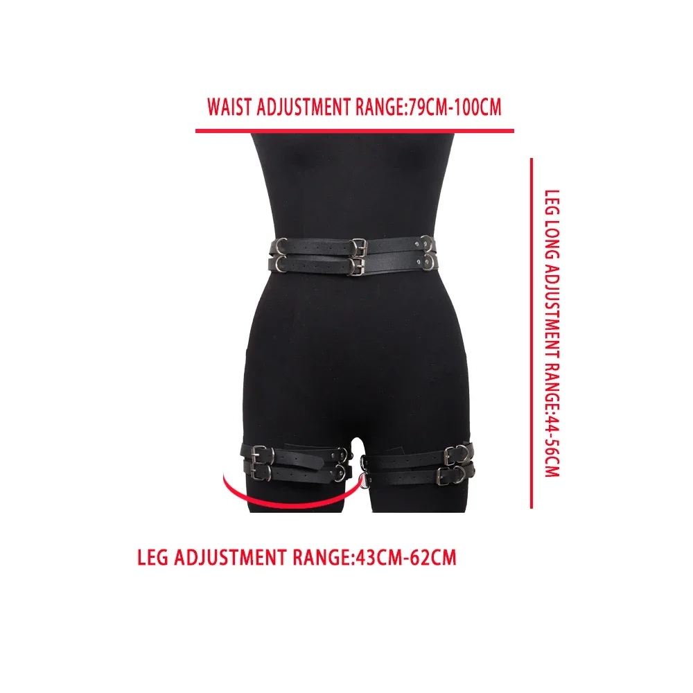 Sexy Garter Belt Leather Harness Lingerie Fetish Body Bondage Harness BDSM Leg Harness Woman Thigh Garter Gothic Clothes