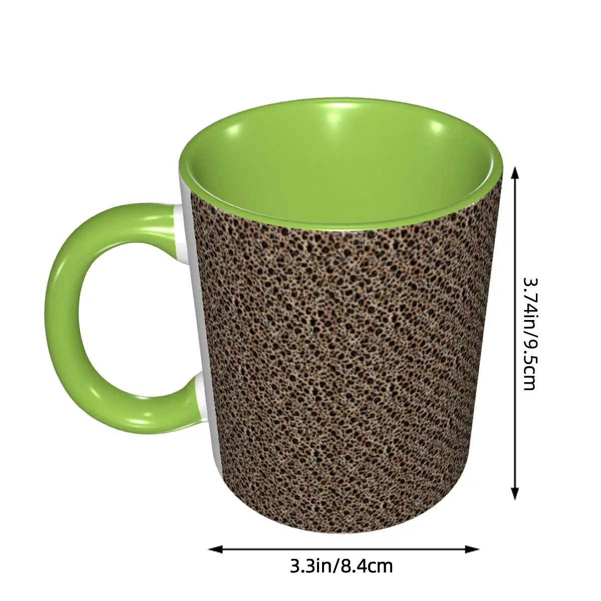 Brown Leopard Pattern Mug Funny Ceramic Coffee Cups Tea Mugs Milk Cup Drinkware Gifts for Woman Man DIY Custom