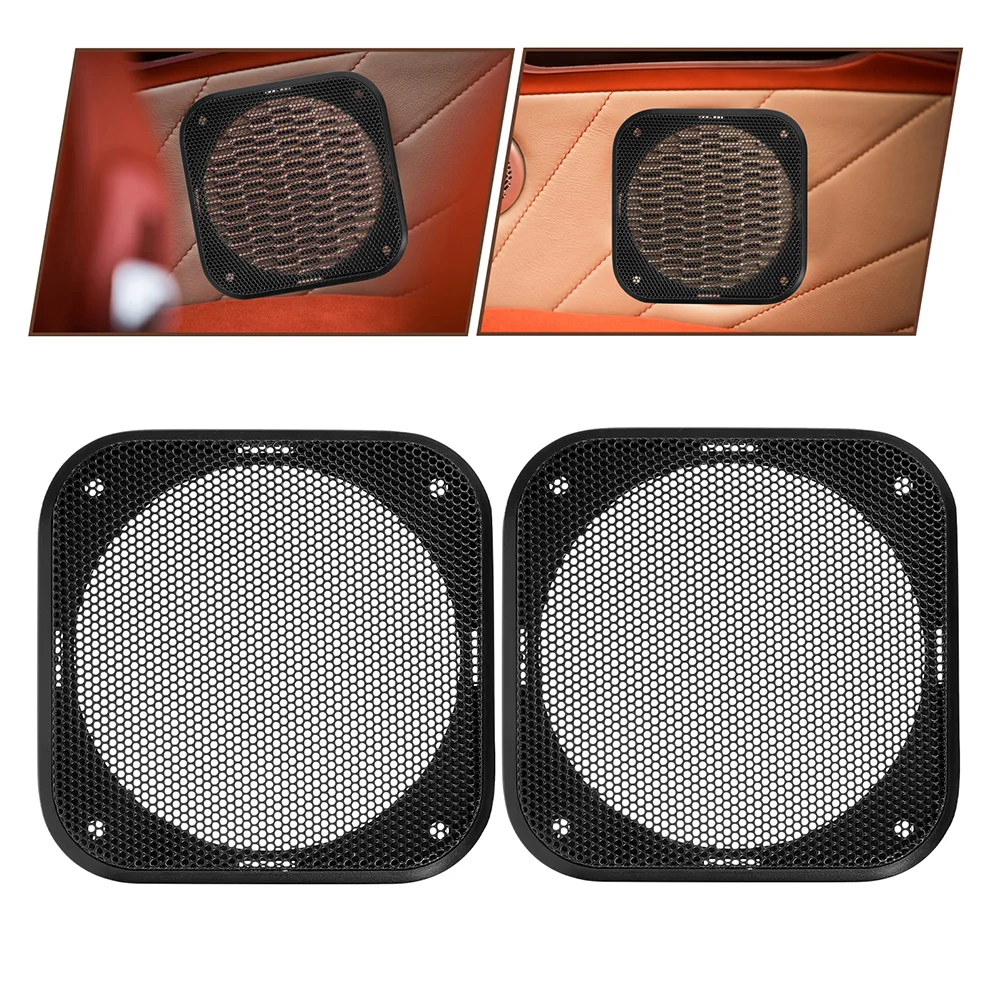 3 Pcs Car Accesories Audio Speaker Grille Doorbell Cover Decorative Mesh Black Stereo Trim