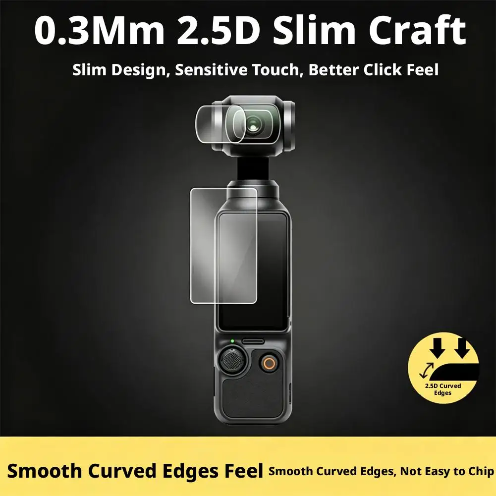 For DJI Pocket 4 Screen Protector 9H Tempered Glass Film HD Clear Explosion-proof Anti-Scratch Protective Pocket 4 Access