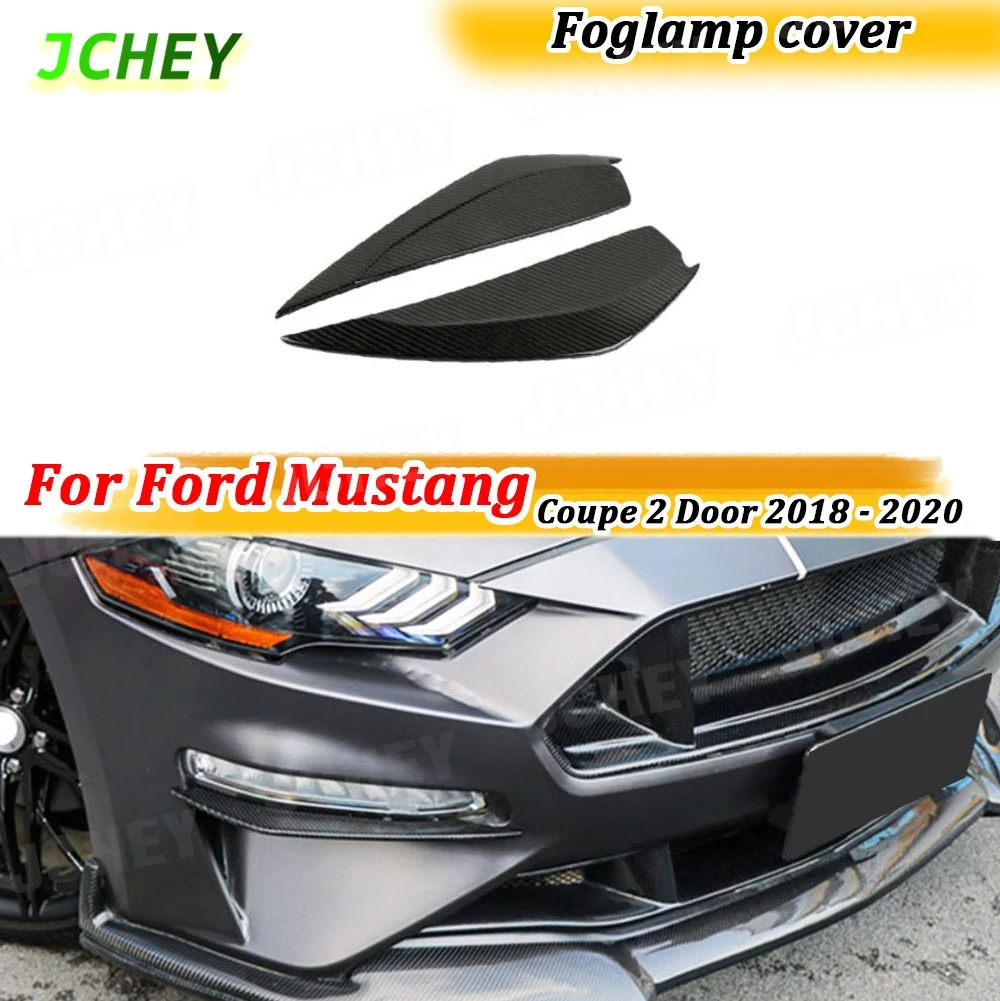 

JCHEY 2PCS Carbon Fiber Headlight Eyebrows For Ford Mustang Coupe 2 Door 2018 - 2020 Headlamps Eyelids Eyelashes Decoration