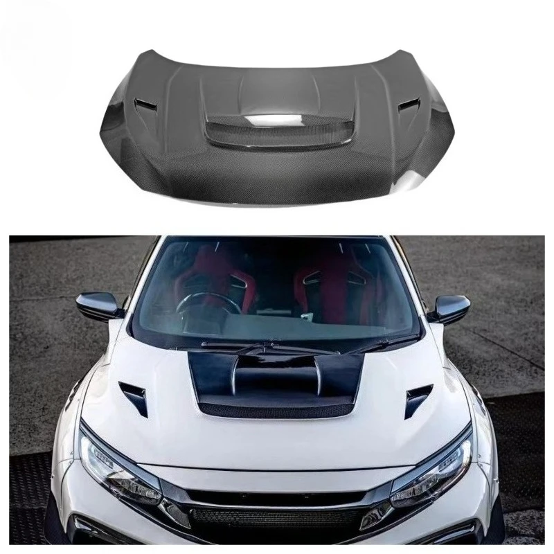 

New VS Style Carbon Fiber Engine Hood for FK7 FK8 Civic Sl Type R 10th Gen X Bonnet 2016-2020