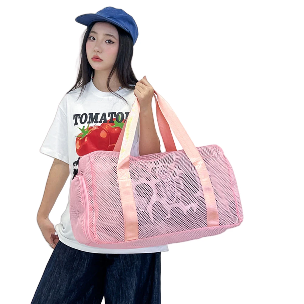 

Сетчатая дорожная спортивная сумка, ночные сумки для выходных с отделением для обуви, сумка-мессенджер для фитнеса, большая вместимость для путешествий на открытом воздухе