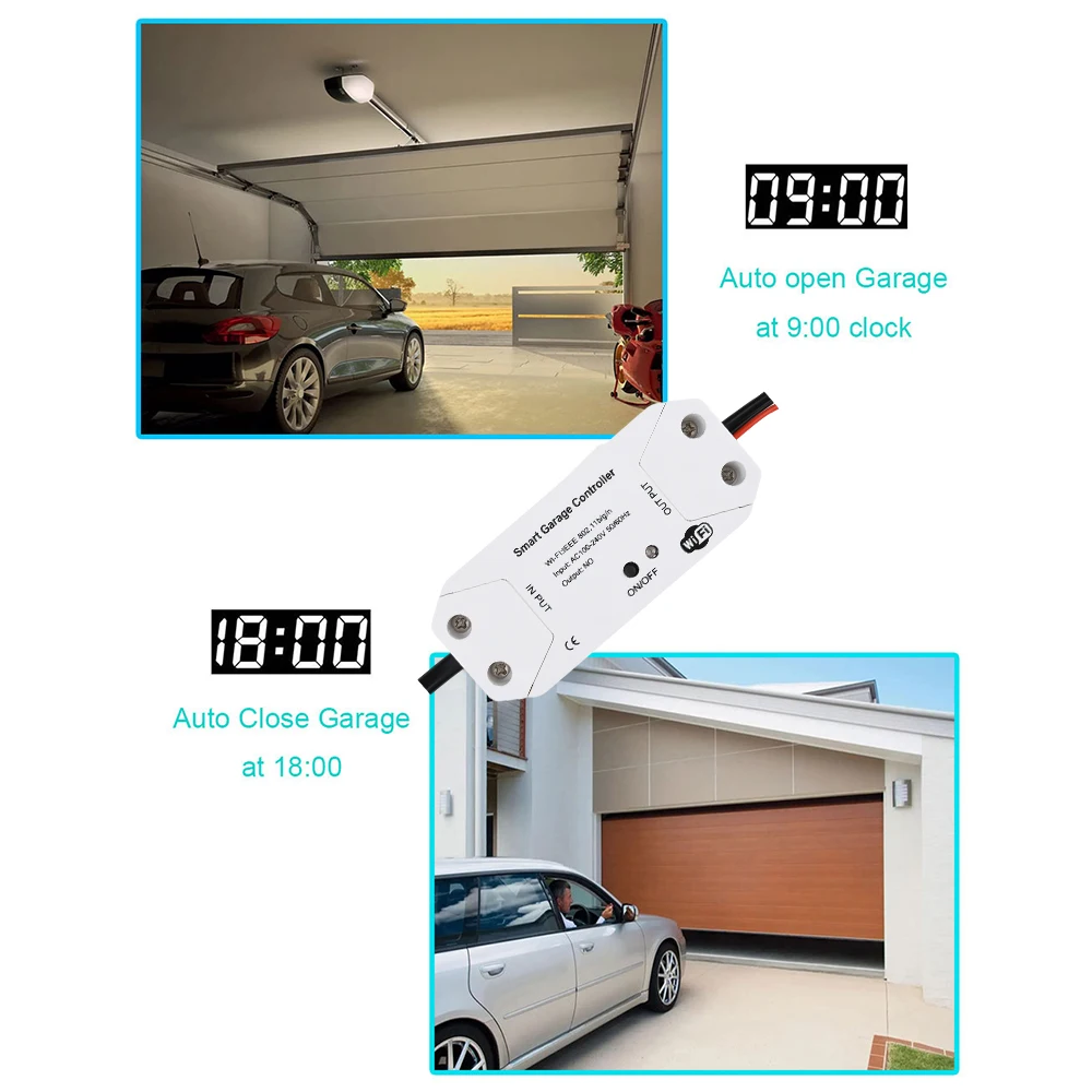 

Tuya WiFi Smart Garage Door Opener Controller Smart Home Module APP Control Garage Door Switch Work with Alexa Google Home