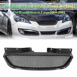 Parrilla delantera para Hyundai Genesis Coupe 2008-12, estilo panal, aspecto de fibra de carbono/brillo/negro mate, malla para capó de parachoques superior