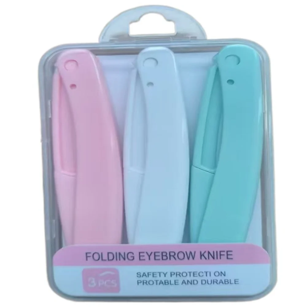 ชุดอุปกรณ์เดอร์มาแพลนนิ่งแบบพับได้สำหรับใบหน้า 3 ชิ้น ใช้งานง่าย พกพาสะดวก พร้อมที่กันคิ้ว ป้องกันการบาดเจ็บ สำหรับการดูแลส่วนบุคคล