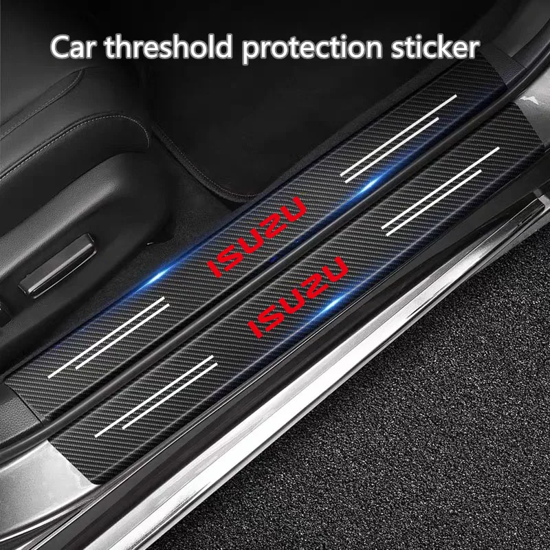 

60X7CM Carbon Fiber Car Door Threshold Protective Sticker for Isuzu D-MAX D MAX Dmax I II WFR VAN NFR ATV TROOPER