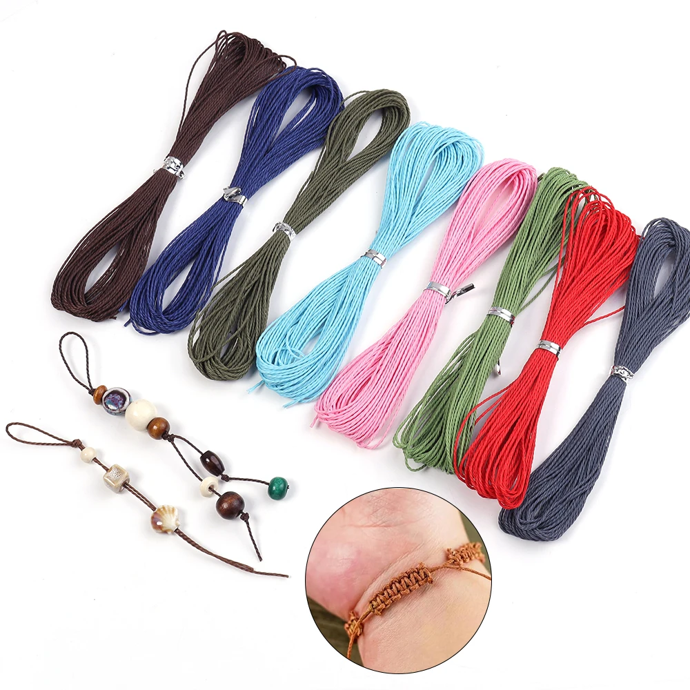 

10Pcs/Lot 1.0mm*10M Nylon Wax Cord Thread Chinese Knot Cord Braided String DIY Tassels Beading Handmade Craft Sewing Supplies