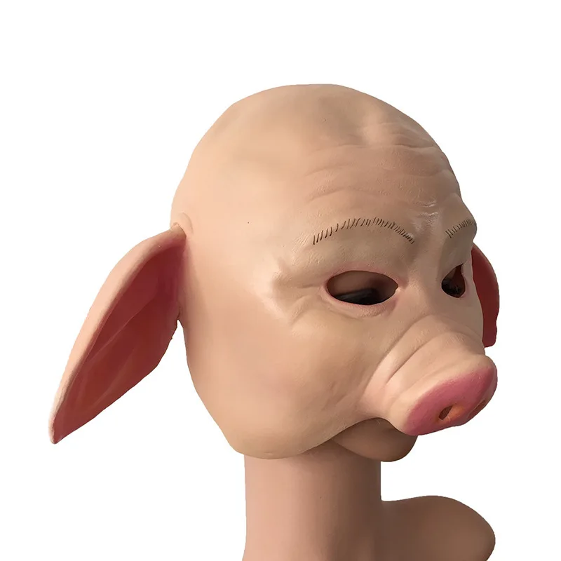 Journey West Adorable and Lovable Pigsy Bajie Cosplay Latex Mask Halloween Carnival Cos Headgear Animal Pig Headpiece