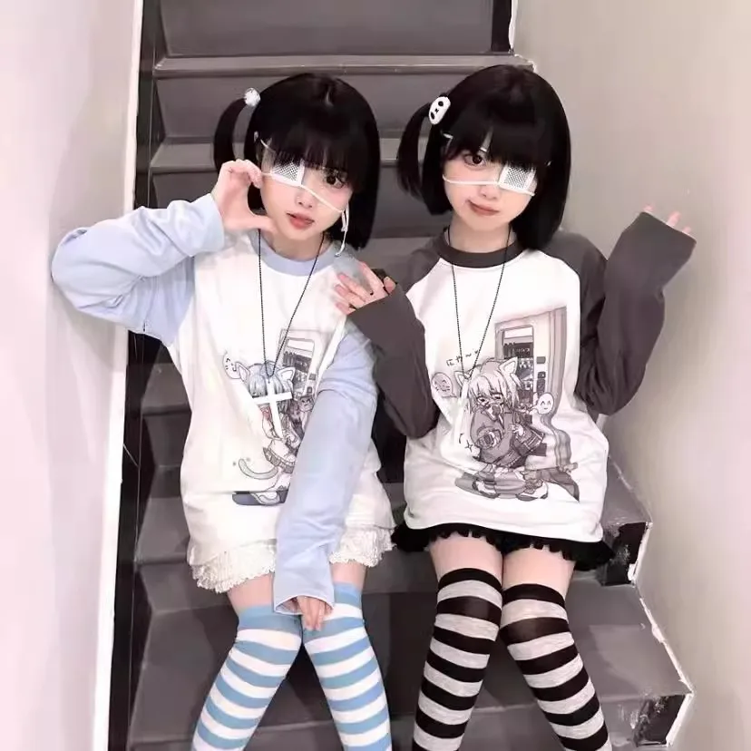 Japanse vrouw kleding met afneembare mouw T-shirts korte lange mouw vrouwelijke kleding 2000s zomer lente kawaii y2k kleding