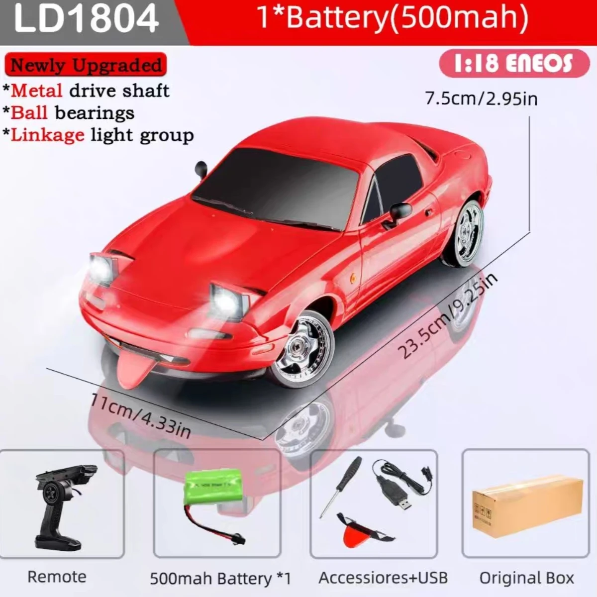 New1:18 Adorable Mx-5 Miata Rx7 Rc Drift Car 2.4g Esp Gyro Flip-Up Light Full Scale Remote Control Toy Car Kid Adult Xmas Gift