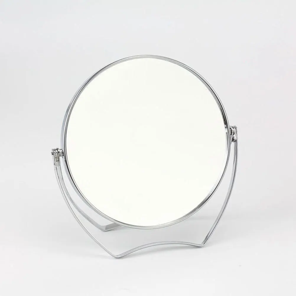 Miroir de maquillage de bureau rotatif, miroir métallique pliable, réflexion claire sans distorsion, pratique, facile à essuyer, parfait