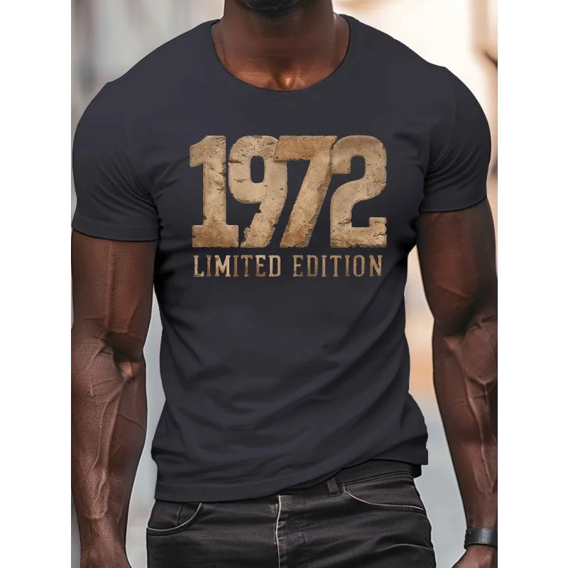 2026 Sommer Neu Herren 1972 Personalisiertes Bedrucktes T-Shirt Maschinenwaschbar Bequemes Lockeres T-Shirt Leicht Atmungsaktiv – Detail 2