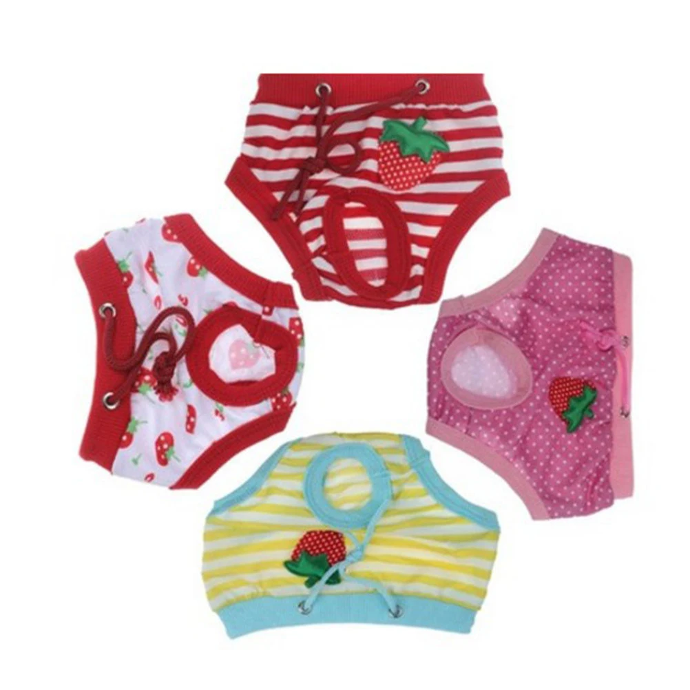 

Pet Diaper Sanitary Physiological Pants Stripe Washable Male Dog Shorts Panties Menstruation Underwear Size (Red and White)