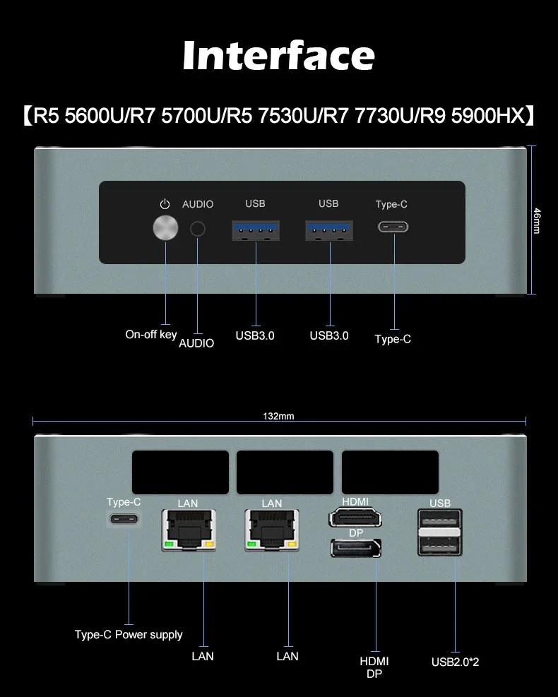 SZBOX TOPC T56 T57 T58U AMD 5600U 5700U 5800U Mini PC Windows 11 Pro DDR4 Dual Channel M.2 NVMe SSD Wifi6 BT5.2 Desktop Computer