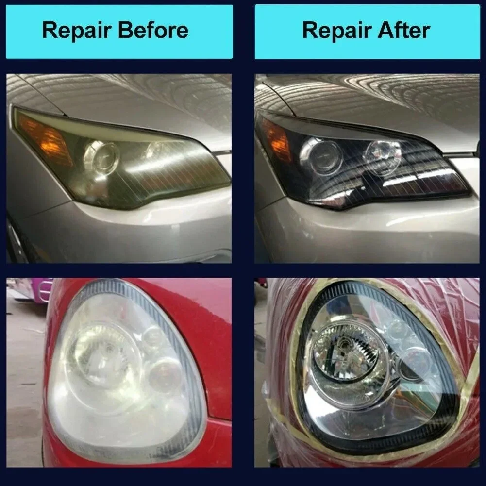 Automotive Headlight Repair Polish Resin Material Restores And Renews Faded And Yellowing Lenses Professional Results