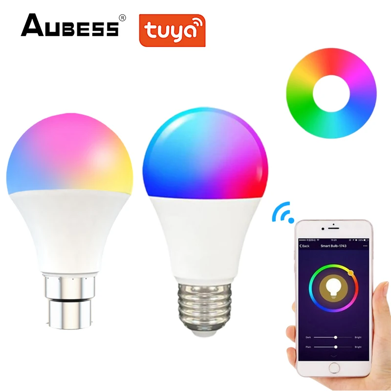 

15W/9W TUYA Smart WiFi E27 B22 RGBCW LED Light Bulb Lightbulbs Alexa Lamp Google Home100-240V Dimmable Magic Bulbs Voice Control