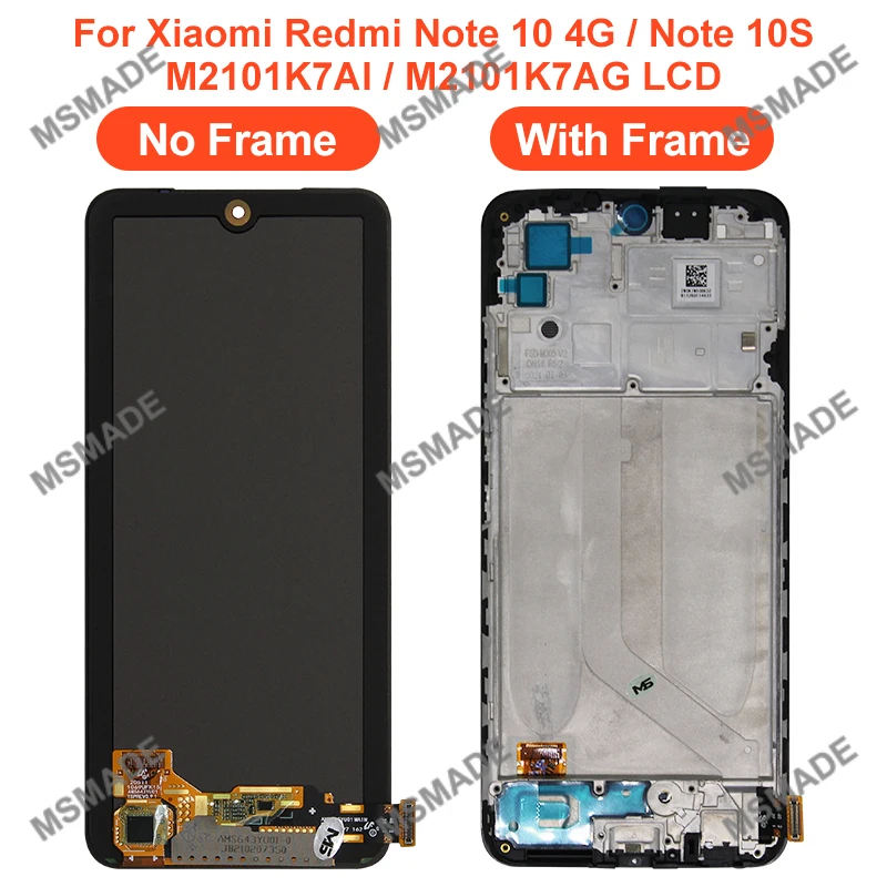 AAA For Xiaomi Redmi Note 10 4G 10S LCD Display Touch Screen Digitizer For Redmi Note 10 5G LCD POCO M3 Pro 5G Replacement Parts