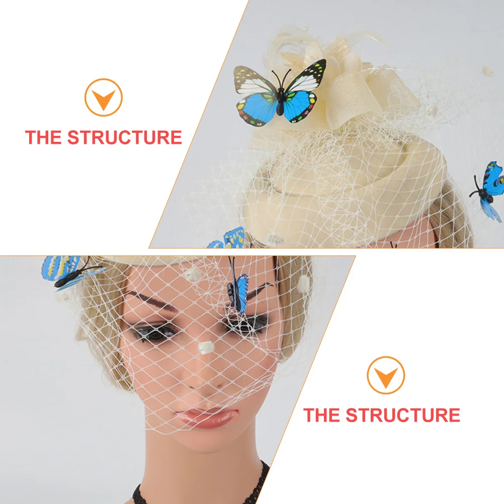 

1pc Wedding Bridal Hair Accessory Beige Mesh Headband for Party Women Headdress Hairstyle Accessories Non Fading Durable