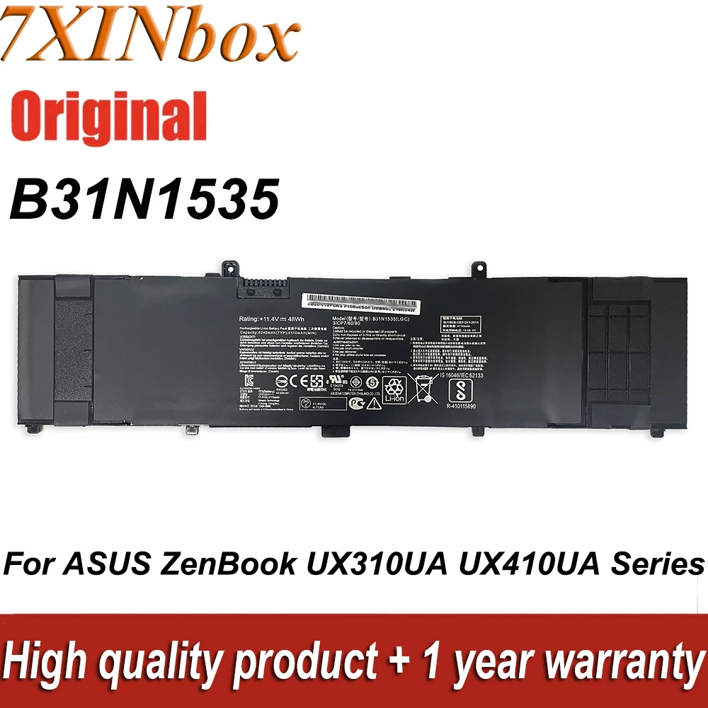 

New B31N1535 Laptop Battery 11.4V 48Wh For ASUS ZenBook UX310UA UX310UQ UX410 UX410U UX410UA UX410UQ U4000U U400UQ Series