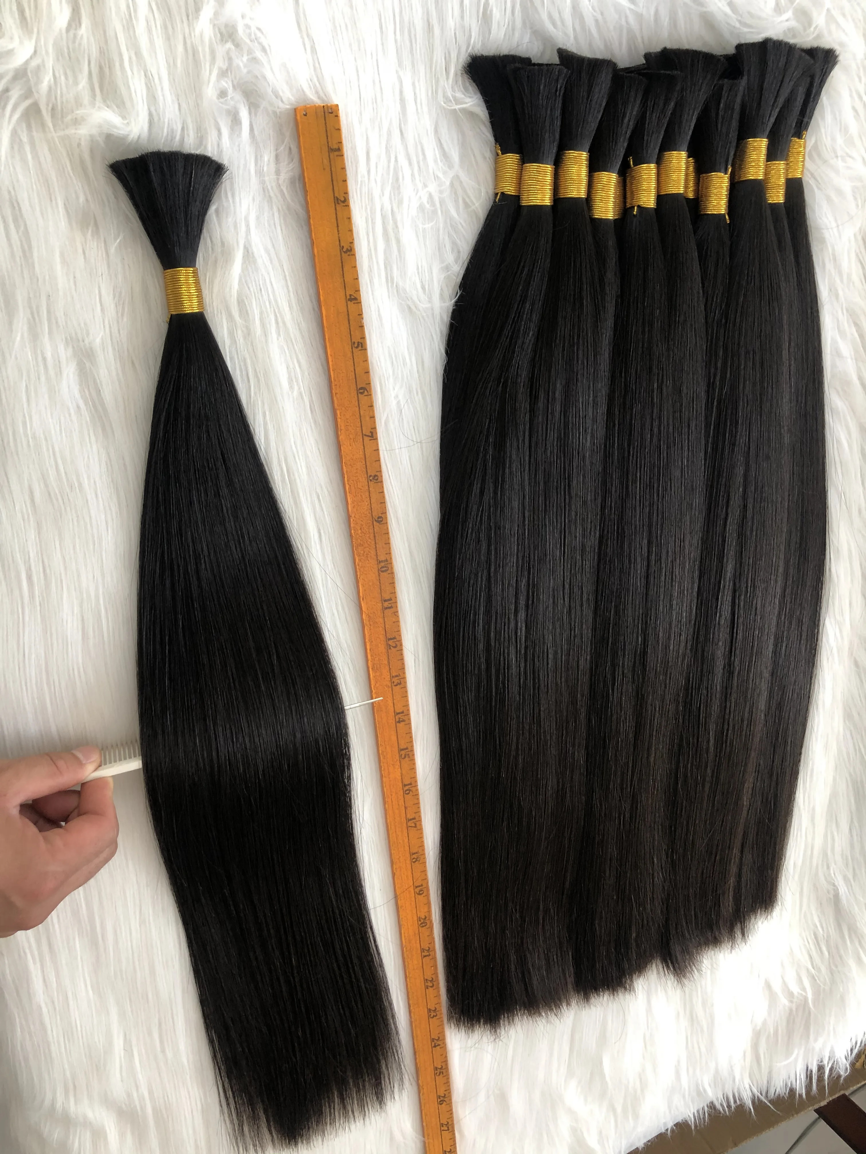 Straight Bulk Human Hair 100% Real Bulk Human Hair No Weft Brazilian Hair Bulk Hair Human Hair Extension Bulk For Braiding 50g