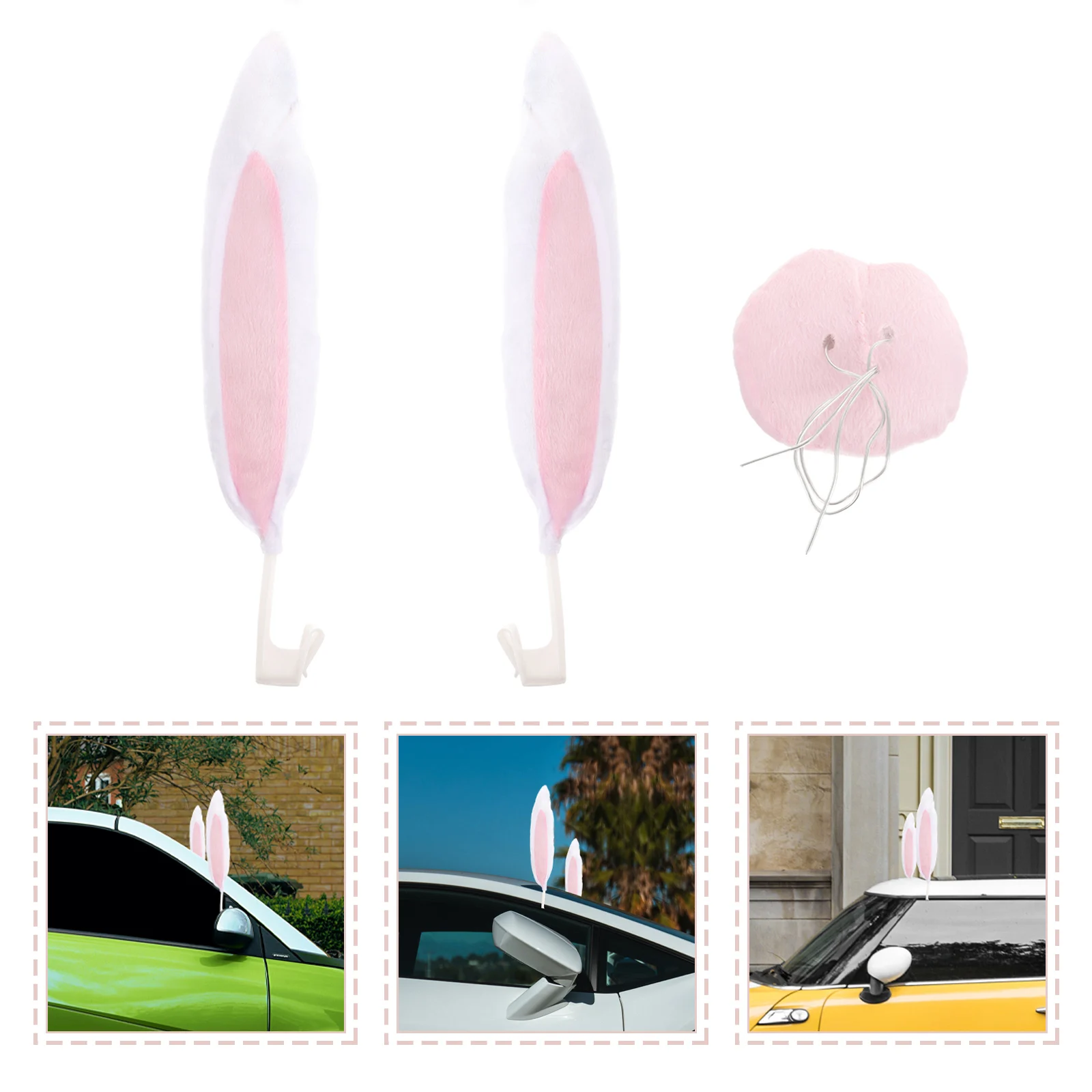 

Rabbit Ear Car Decorations Durable Wear Resistant Easy Install Christmas Bunny Ears Antlers Car Accessories Vehicle Parts