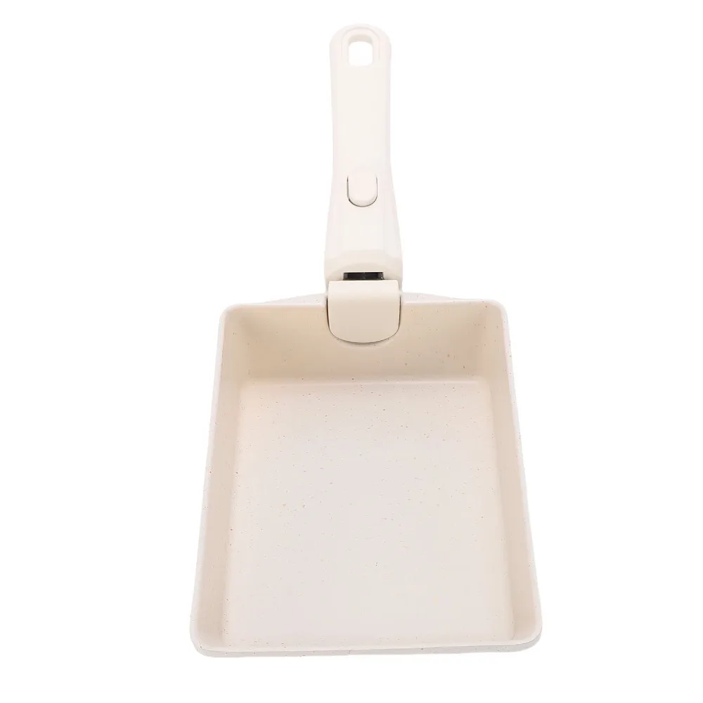 Aluminum Tamagoyaki Pan Non Stick Coating Beige Black Omelette Pan Heat Proof Handle Detachable Handle Egg Roll Skillet