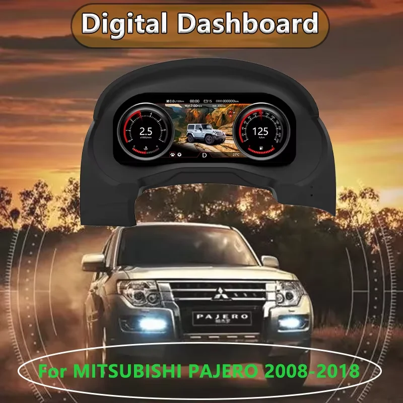 Android  Car Digital Speedometer For Mitsubishi Pajero 2008-2018 Car Dashboard Lcd Display Auto Metercustom