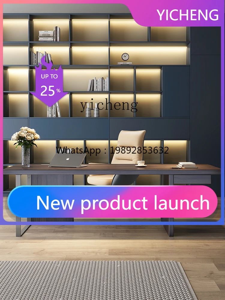 

LYY solid wood desk light luxury modern home study Italian minimalist high-end computer desk