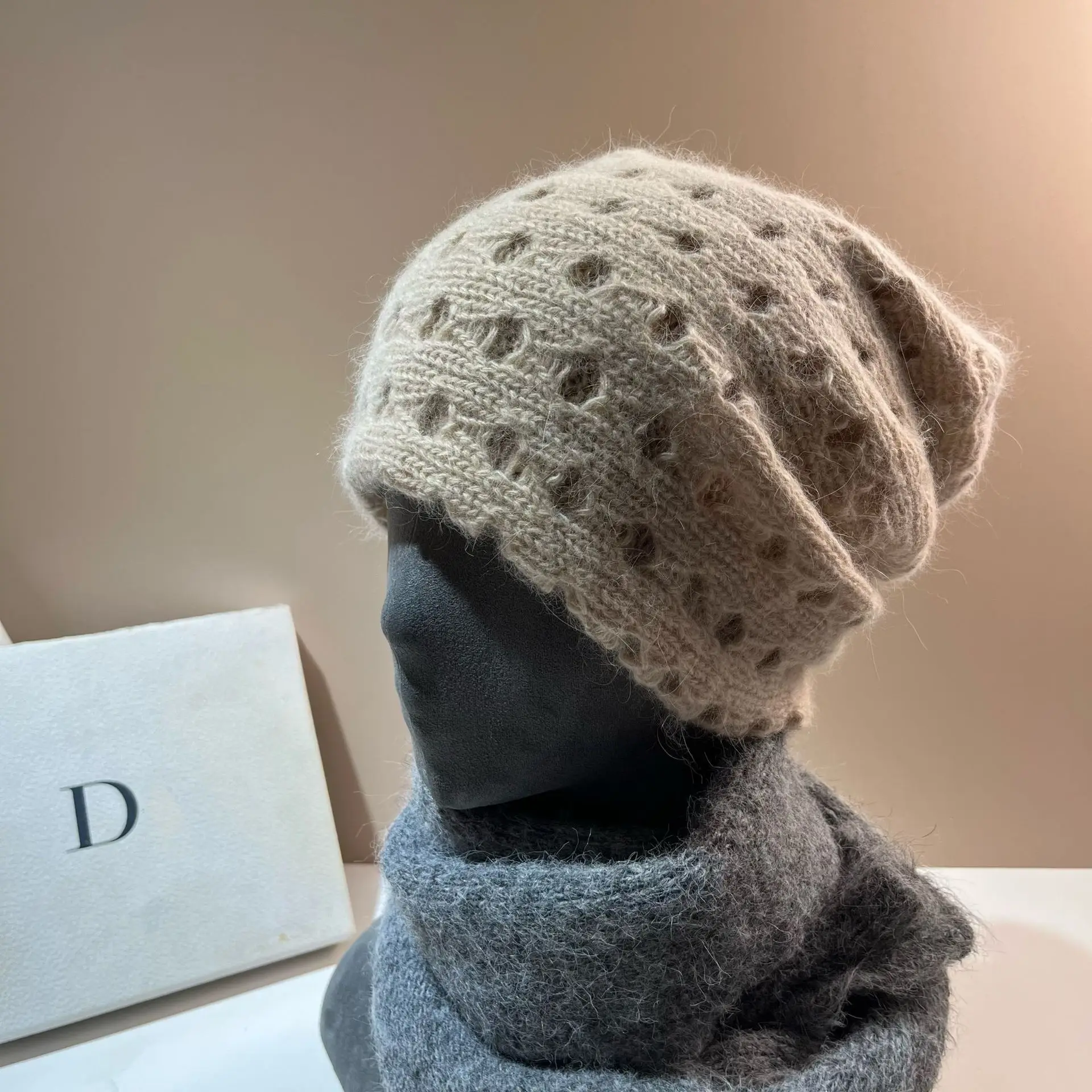 Winter New Arrival: Sweet and Cosy Knitted Beret Hat for Women Simple Puffy Knit Beanie