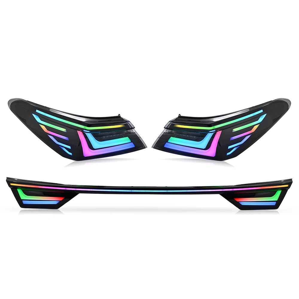 DK MOTION Stop Light Back Rear Light Led Taillights RGB Color for camry Taillamp 8th Gen 2018 2019 2020 2021 2022 2023