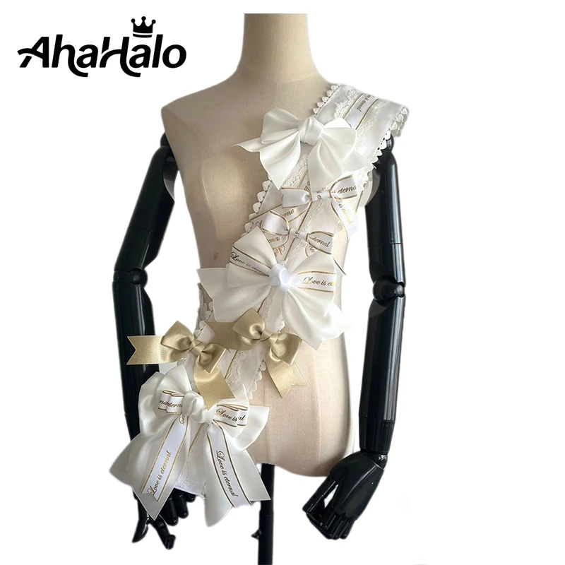 수제 활 로리타 화려한 새시 여자 여자 달콤한 DIY 새시 드레스 장식 코스프레 의류 액세서리 어깨 끈
