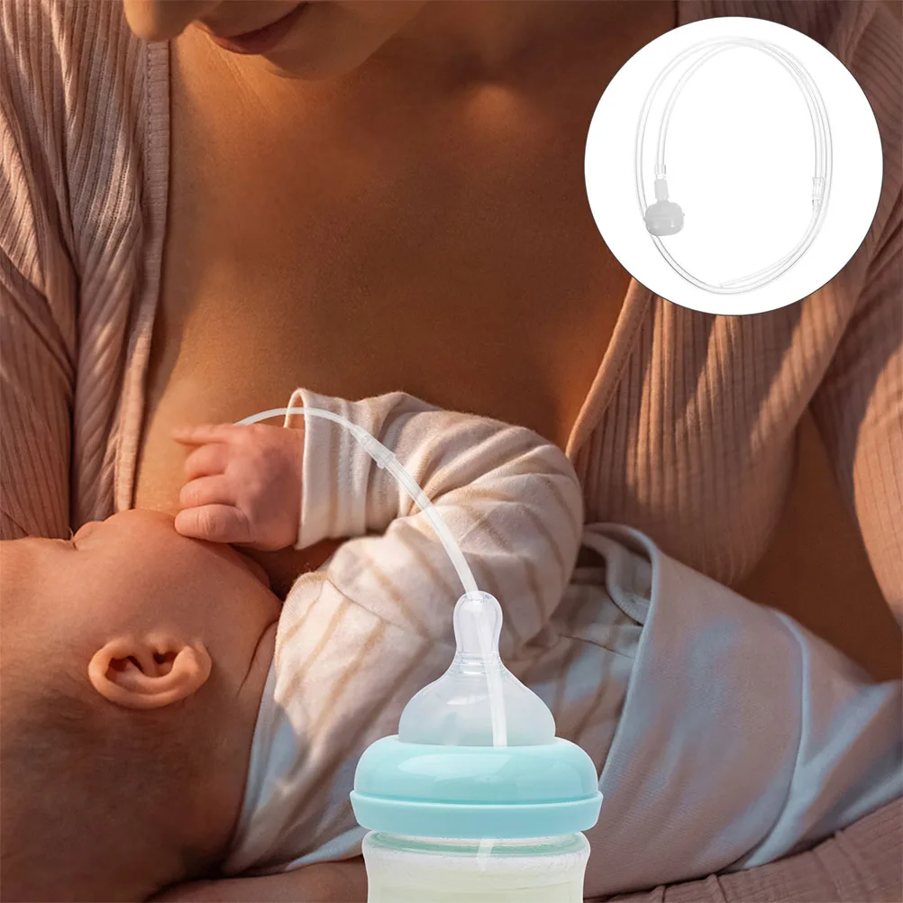 

2pcs Reusable Tubes With Weighted Straw For Feeding Bottle Replacement Hose Breastfeeding Aid Milk Dispenser Pipe No