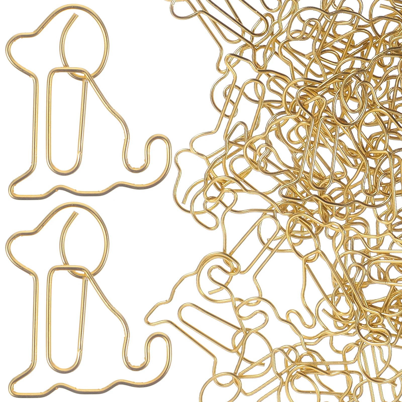 

50 Pcs Sitting Dog Bookcase Decorative Paper Clips Unique Cute Paperclip Staple Metal Small Office ornaments