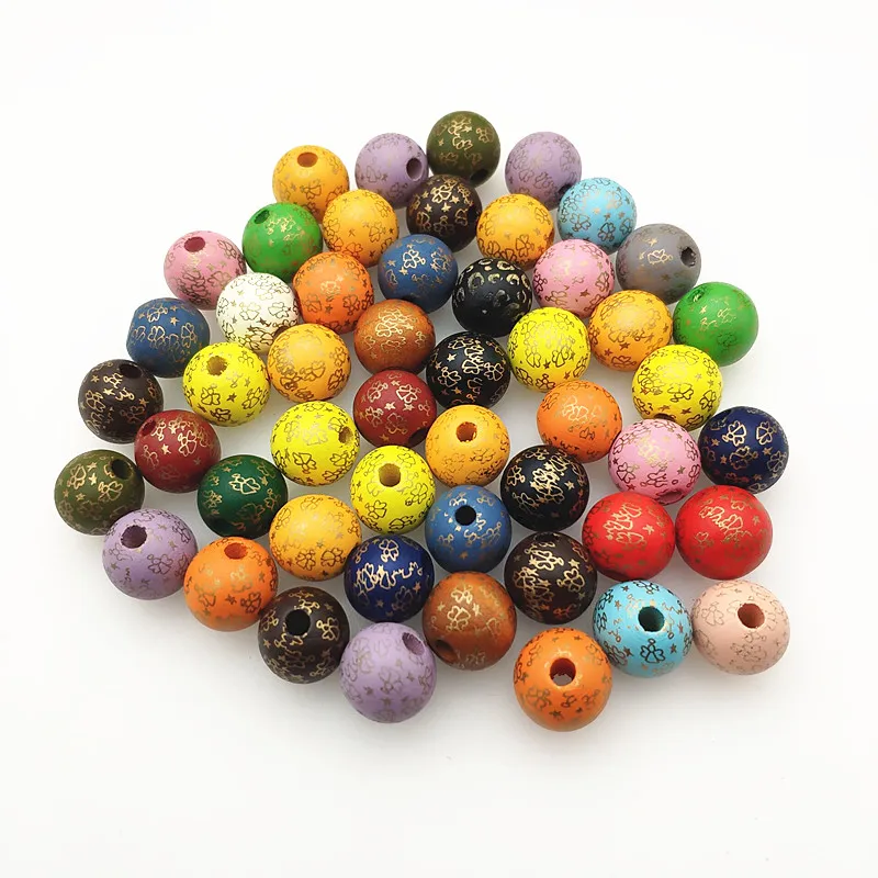 New Arrival!16mm 100pcs Environmental Paint Round Wood Beads For Handmade Bracelet/Necklace DIY Parts.Jewelry Findings&Component