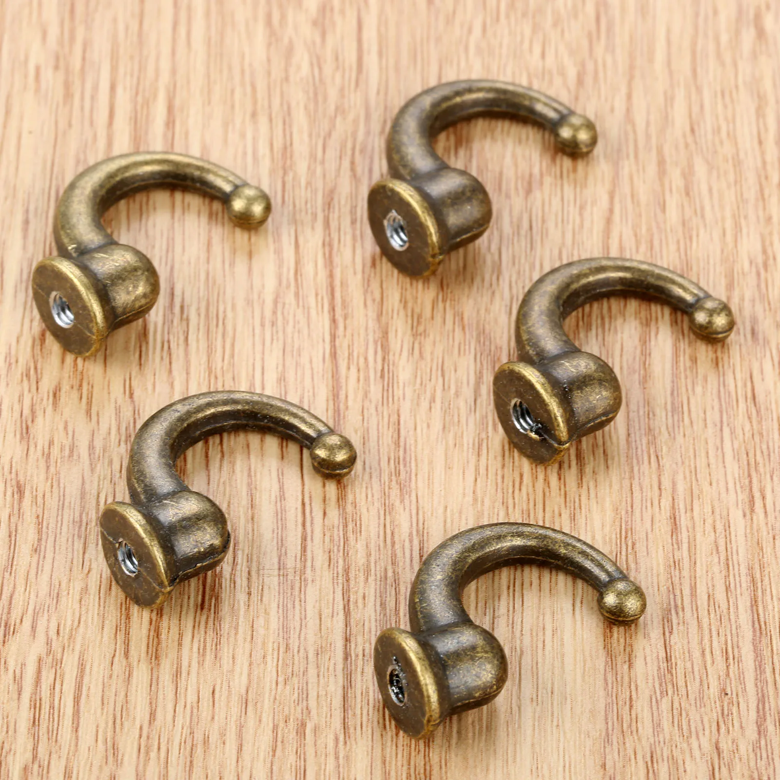 5pcs Vintage Bronze Hooks Door Wall Hanger For For Hanging Towel Clothes Hat Bathroom Kitchen Furniture Hardware With Screw