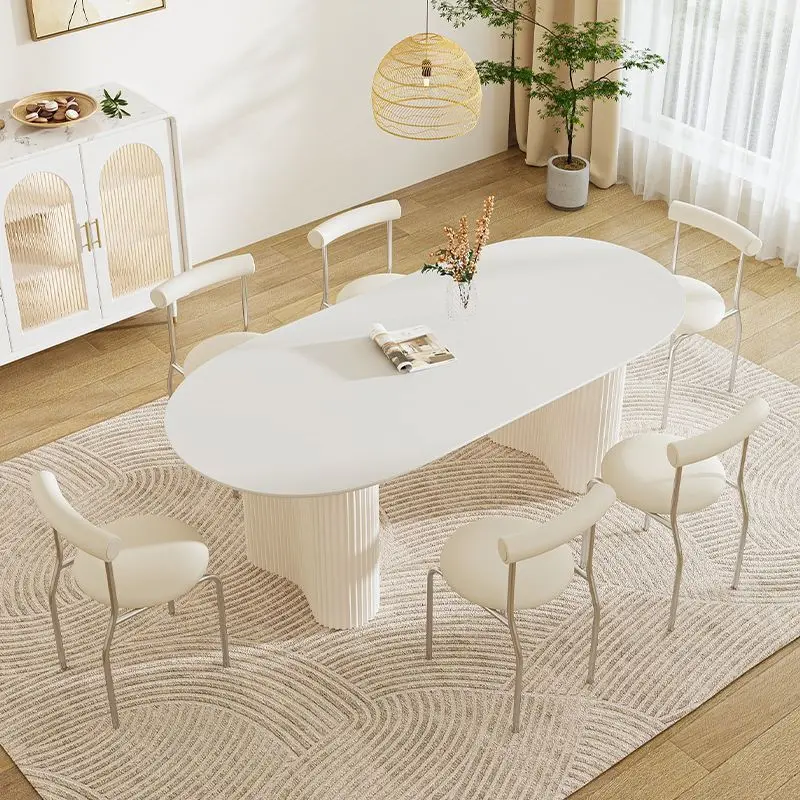 Balcony White Dining Table Japanese Minimalist Luxury Kitchen Dining Table Modern Design Muebles De Cocina Home Furniture
